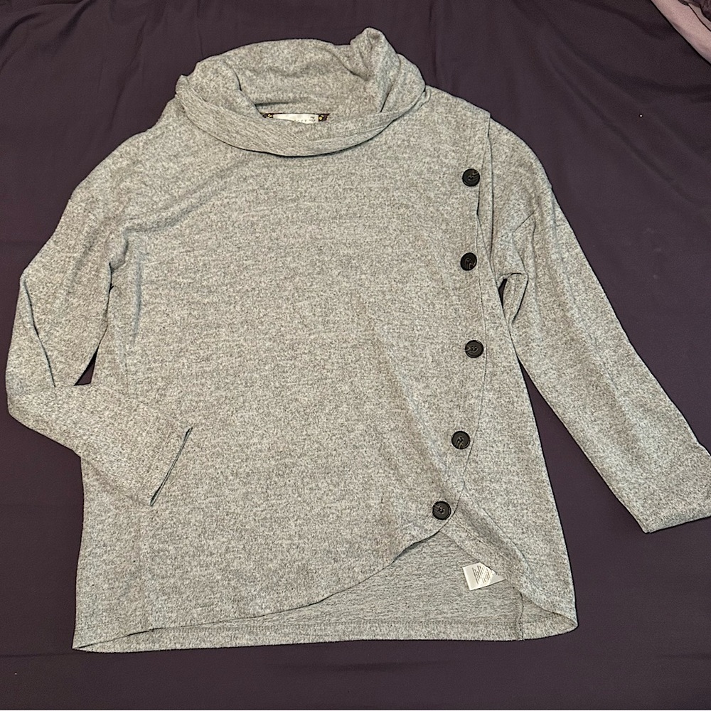 Retrology PM Cowl Neck Long Sleeve Top